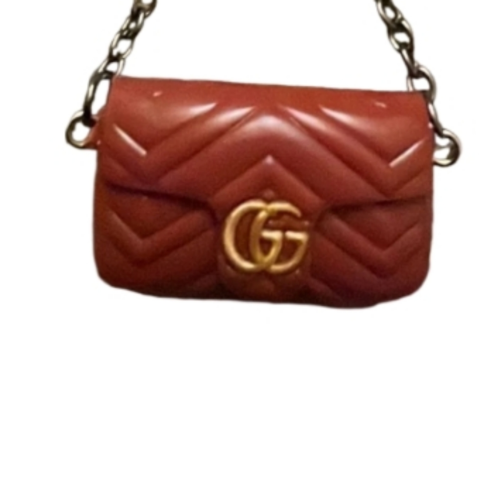 New Keychain, Luxury Designer Mini Bag Charm, Chestnut Brown